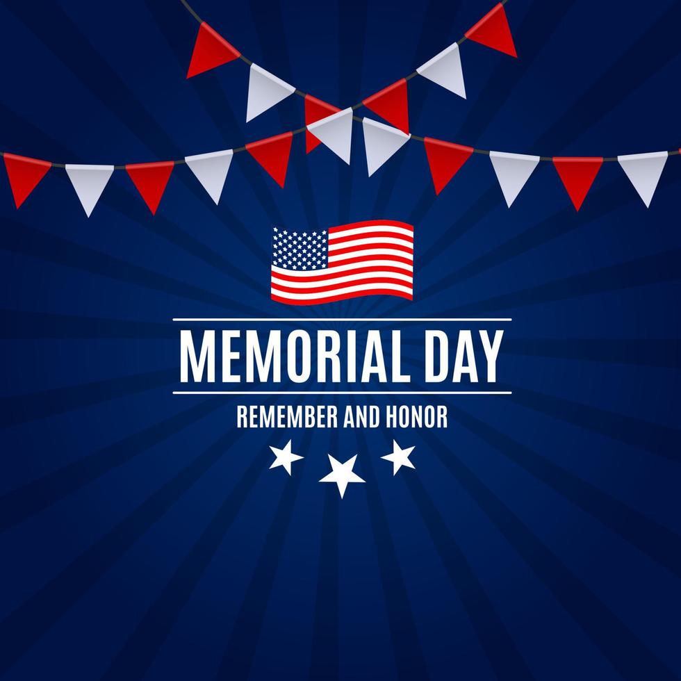 Memorial Day Background Template Vector Illustration