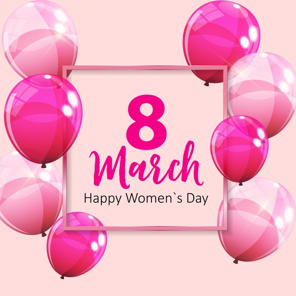 Women's Day Greeting Card 8 March Vector Illustration