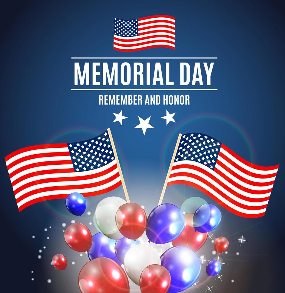 Memorial Day Background Template Vector Illustration