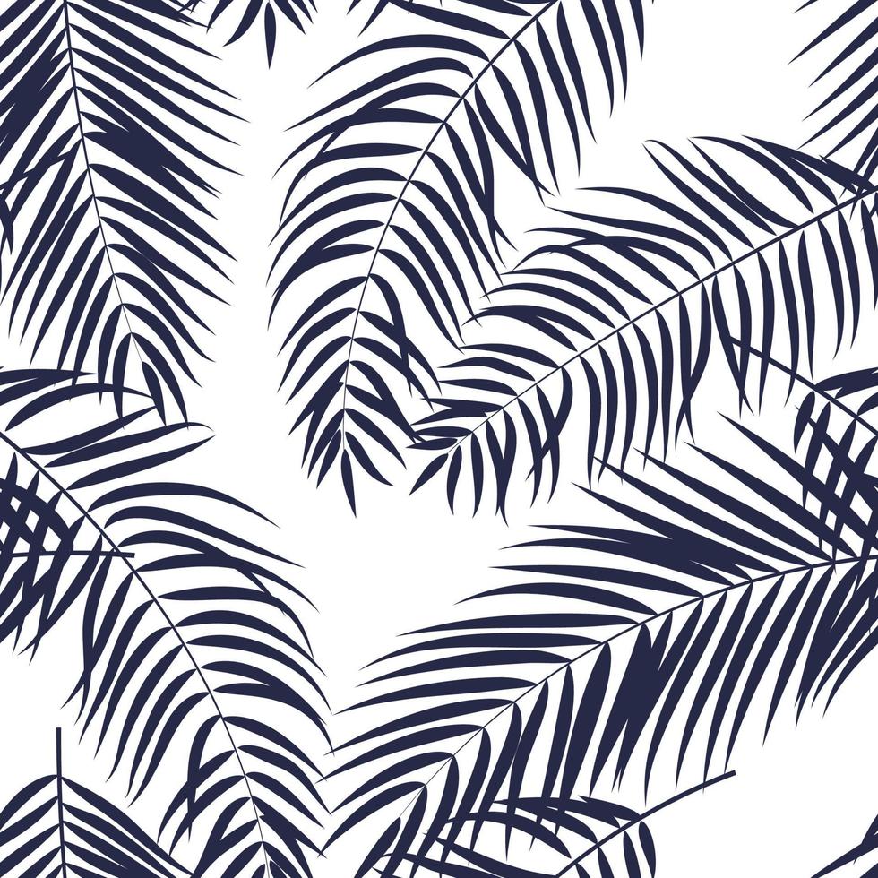 Beautifil Palm Tree Leaf  Silhouette Seamless Pattern Background Vector Illustration