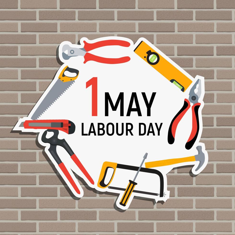 1 de mayo cartel o pancarta del día del trabajo. ilustración vectorial vector