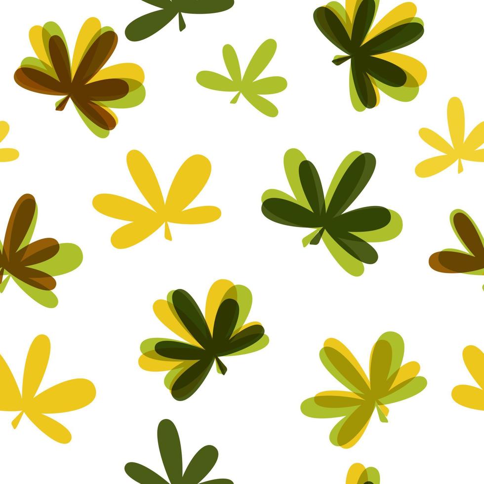 Abstract Natural Leaves Seamless Pattern Background Vector Illustration