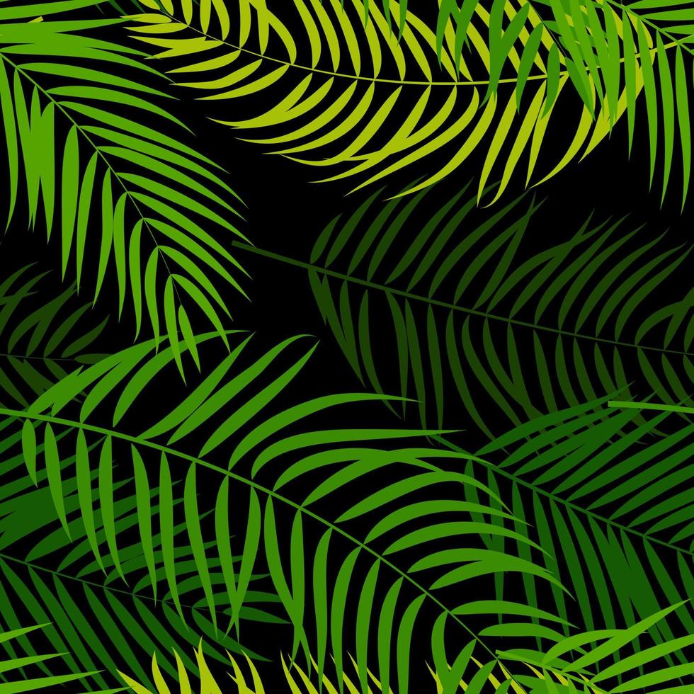 Beautifil Palm Tree Leaf Silhouette Seamless Pattern Background Vector Illustration