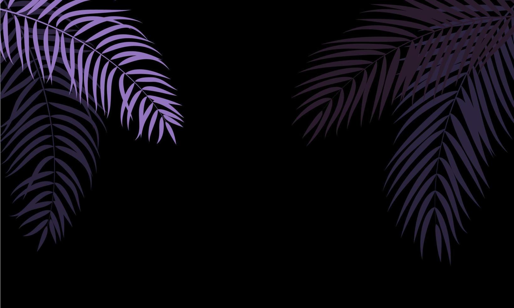 Beautifil Palm Tree Leaf  Silhouette Background Vector Illustration