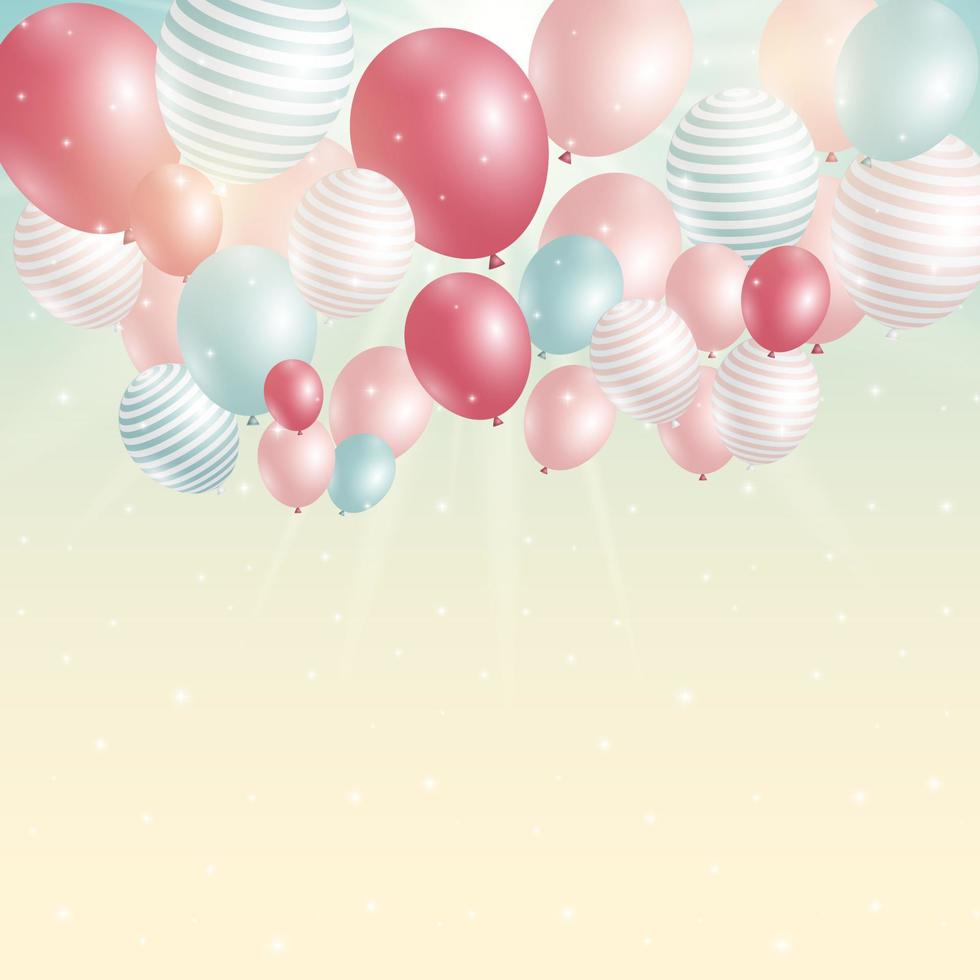 Color Glossy Balloons Background Vector Illustration