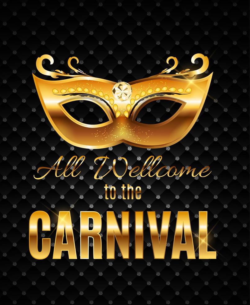 Carnival Party Mask Holiday Poster Background. Vector Illustration