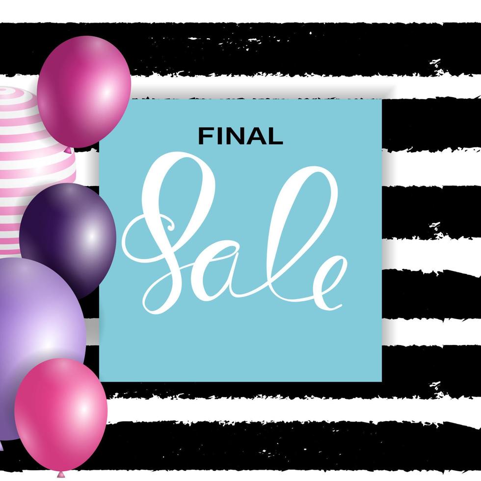 Abstract Designs Final Sale Banner Template with Frame. Vector Illustration