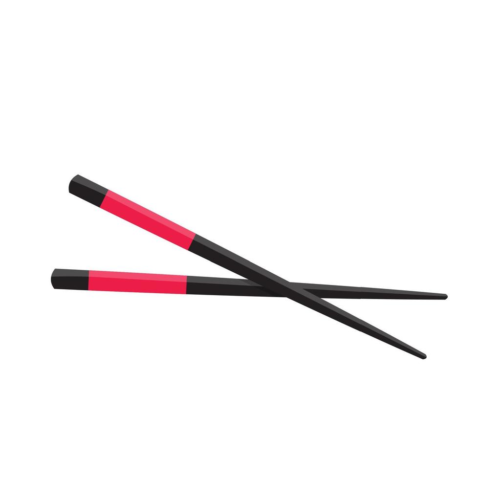 Chopstick Japanese Icon Isolated on White. Vector Illustration