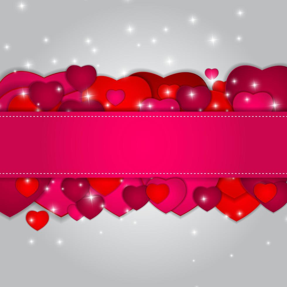 St Valentines Day Greeting Card Vector Illustration