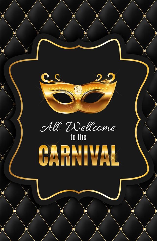 Popular Event Brazil Carnival in South America During Summe.  Background With Party Mask.  Masquerade Concept. Vector Illustration