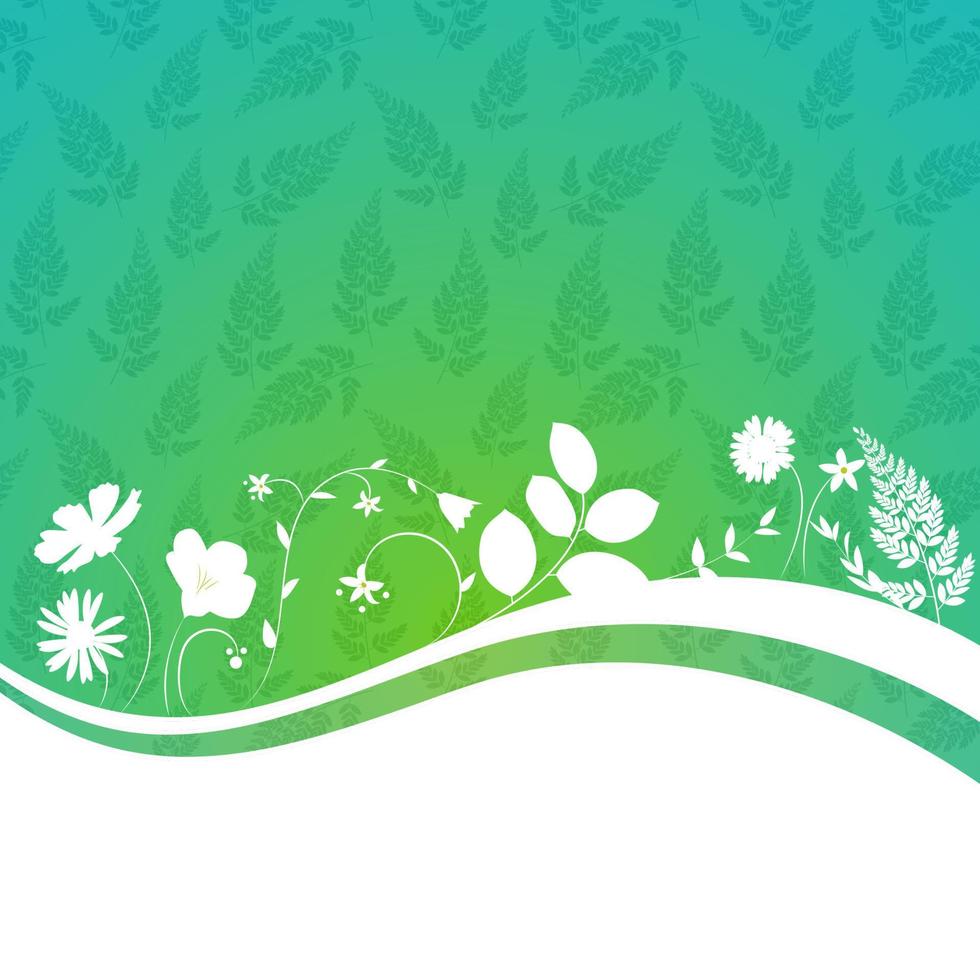 Abstract Natural Spring Background with Flowers and Leaves. vector