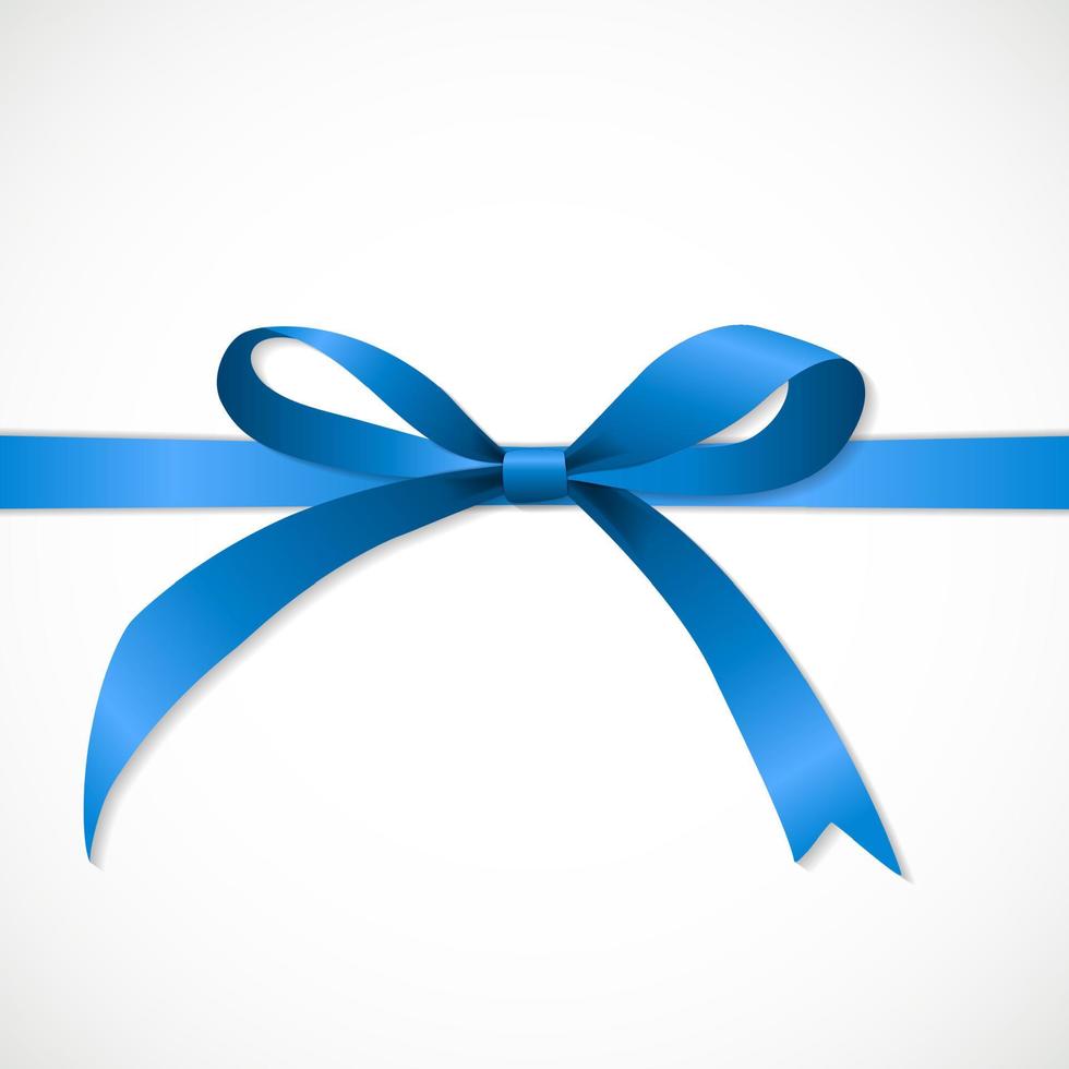 tarjeta de regalo con lazo azul y lazo. ilustración vectorial vector