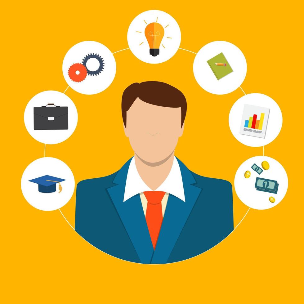 Learning, Training to Make your Career Progress. Business Flat vector