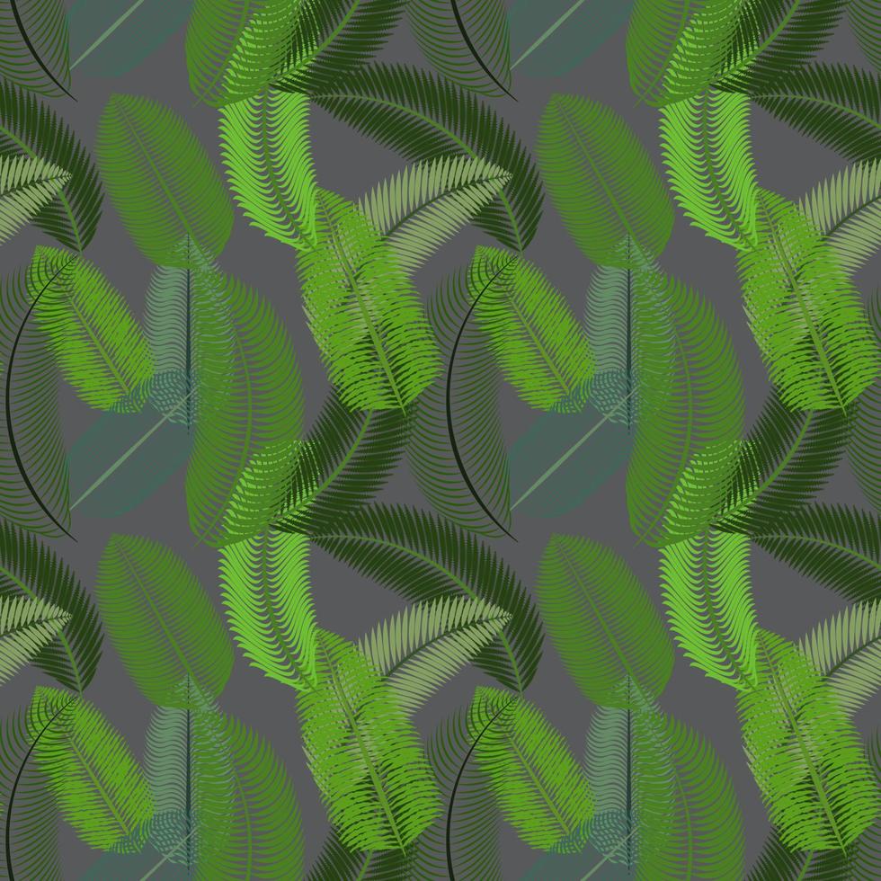 Palm Leaf. Seamless Pattern. Vector Illustration.