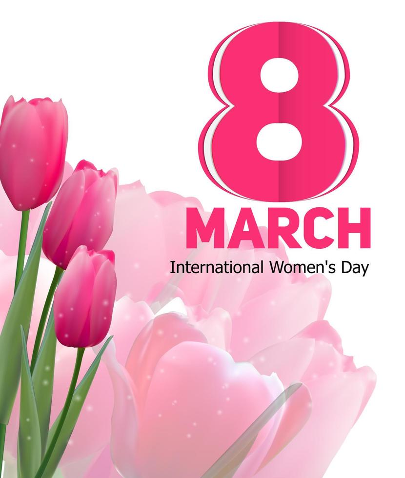 Womens Day Greeting Card 8 March Vector Illustration