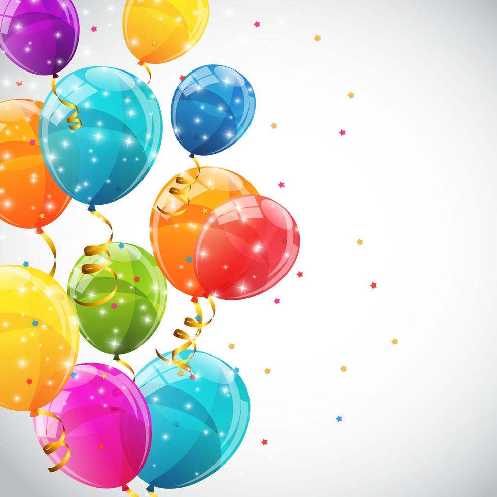 Color Glossy Balloons Background Vector Illustration