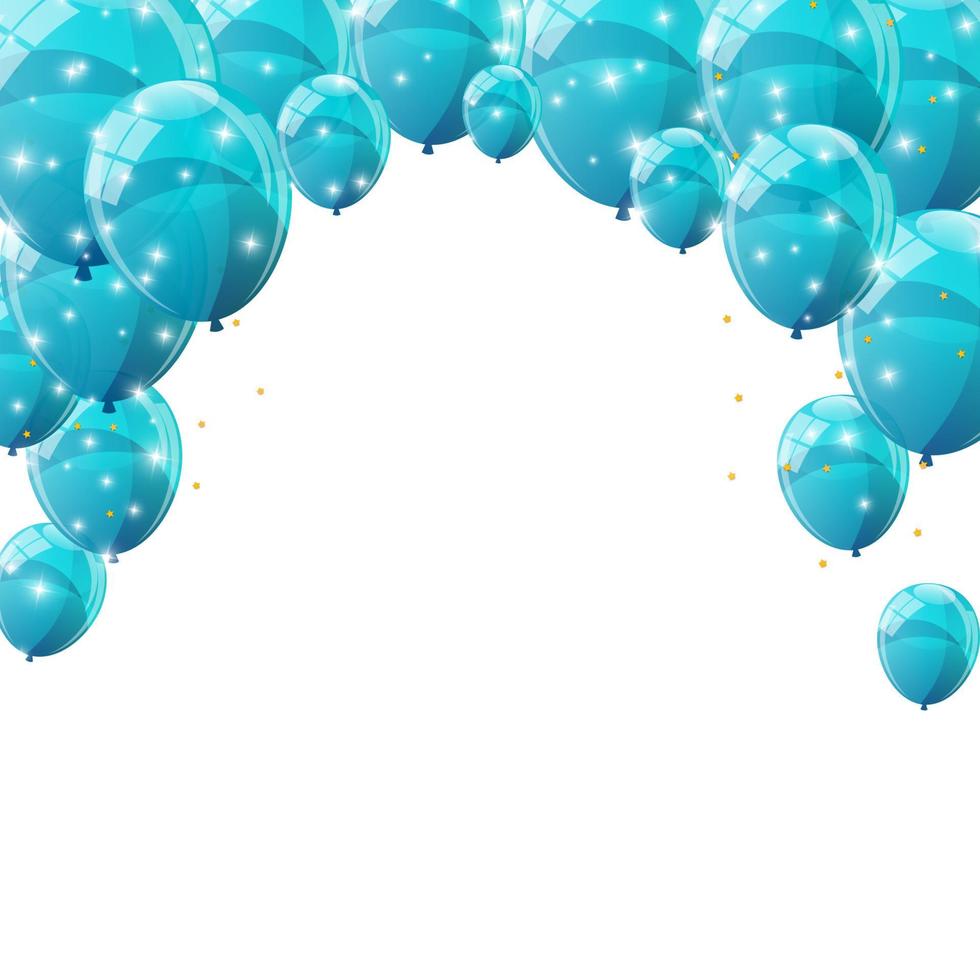 Color Glossy Balloons Background Vector Illustration