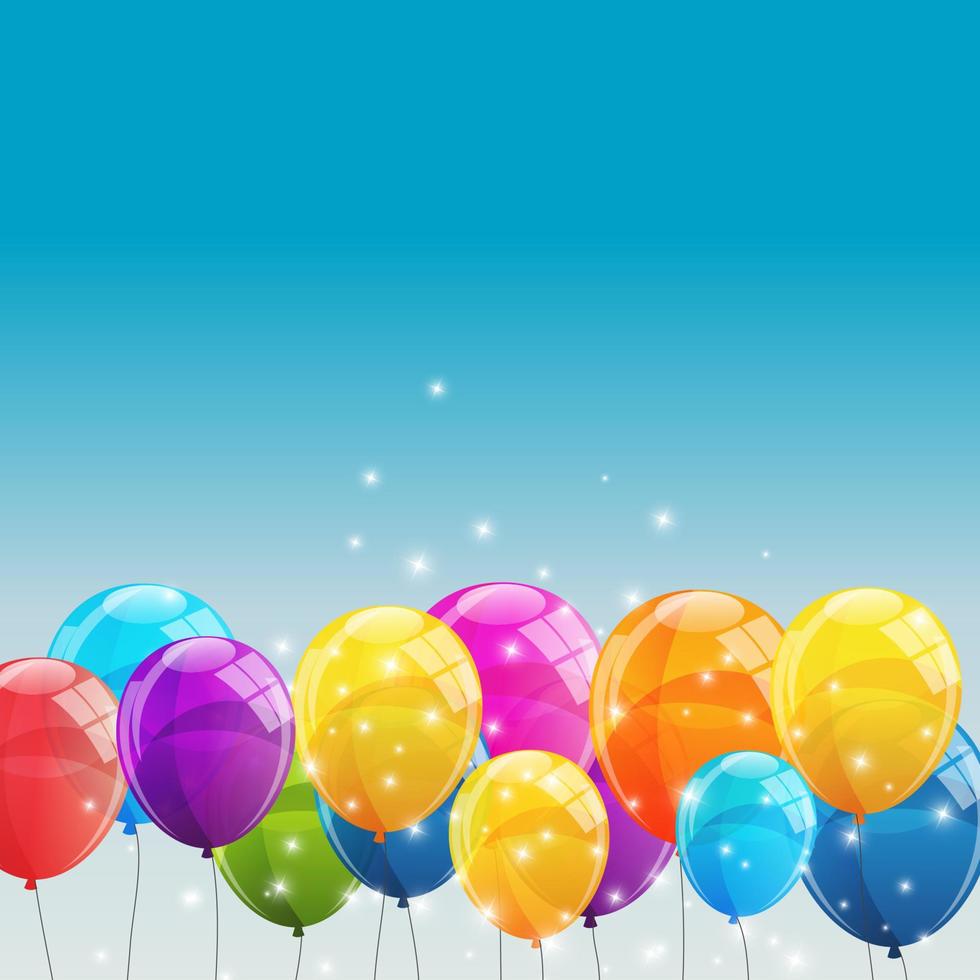 Color Glossy Balloons Background Vector Illustration