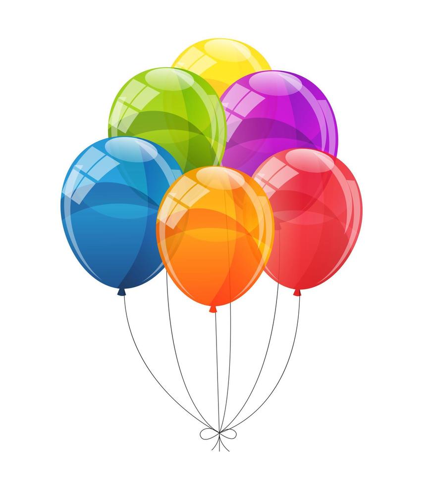 Color Glossy Balloons Background Vector Illustration