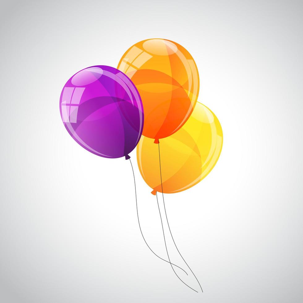 Color Glossy Balloons Background Vector Illustration