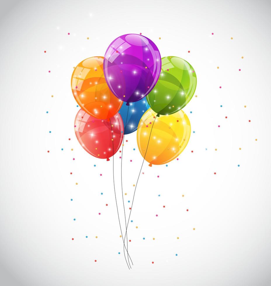 Color Glossy Balloons Background Vector Illustration