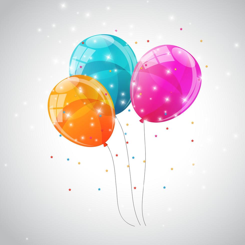 Color Glossy Balloons Background Vector Illustration