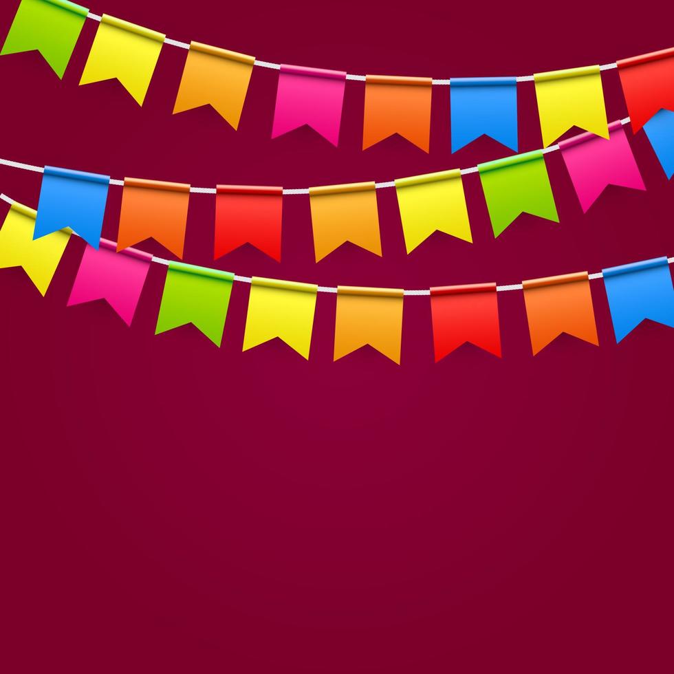 Party Background with Flags Vector Illustration