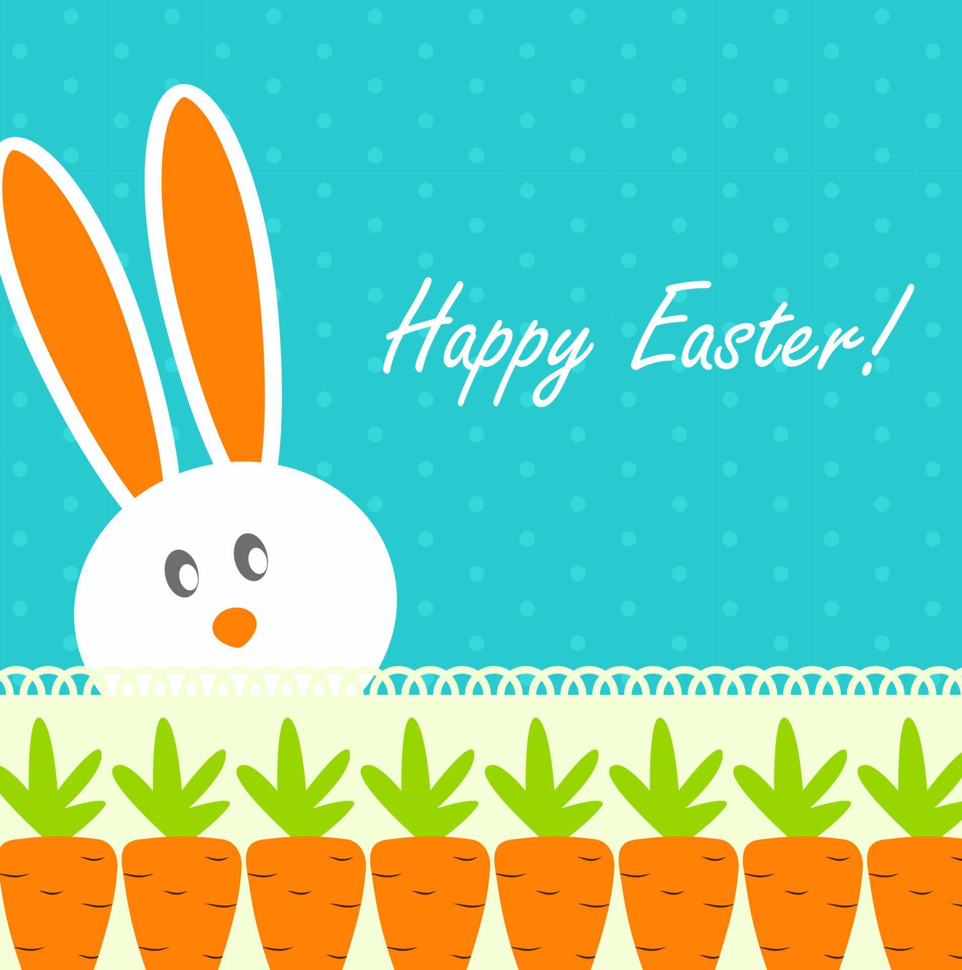 Happy Easter Funny Background with Rabbit and Carrot Vector 4906266
