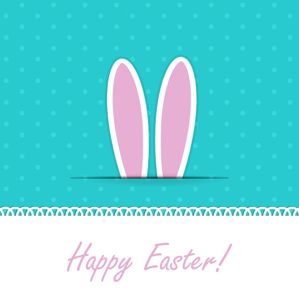 Happy Easter Funny Background with Rabbit Vector Illustration