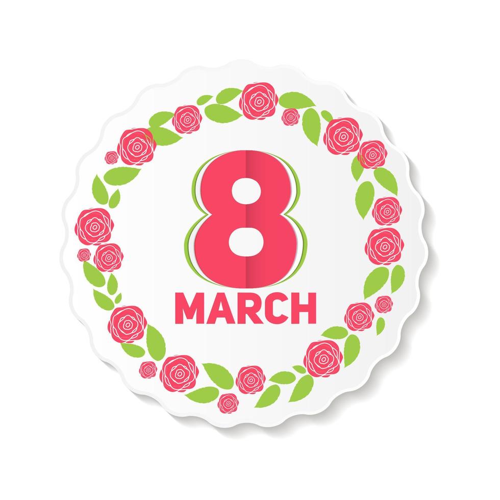 Womens Day Greeting Card 8 March Vector Illustration