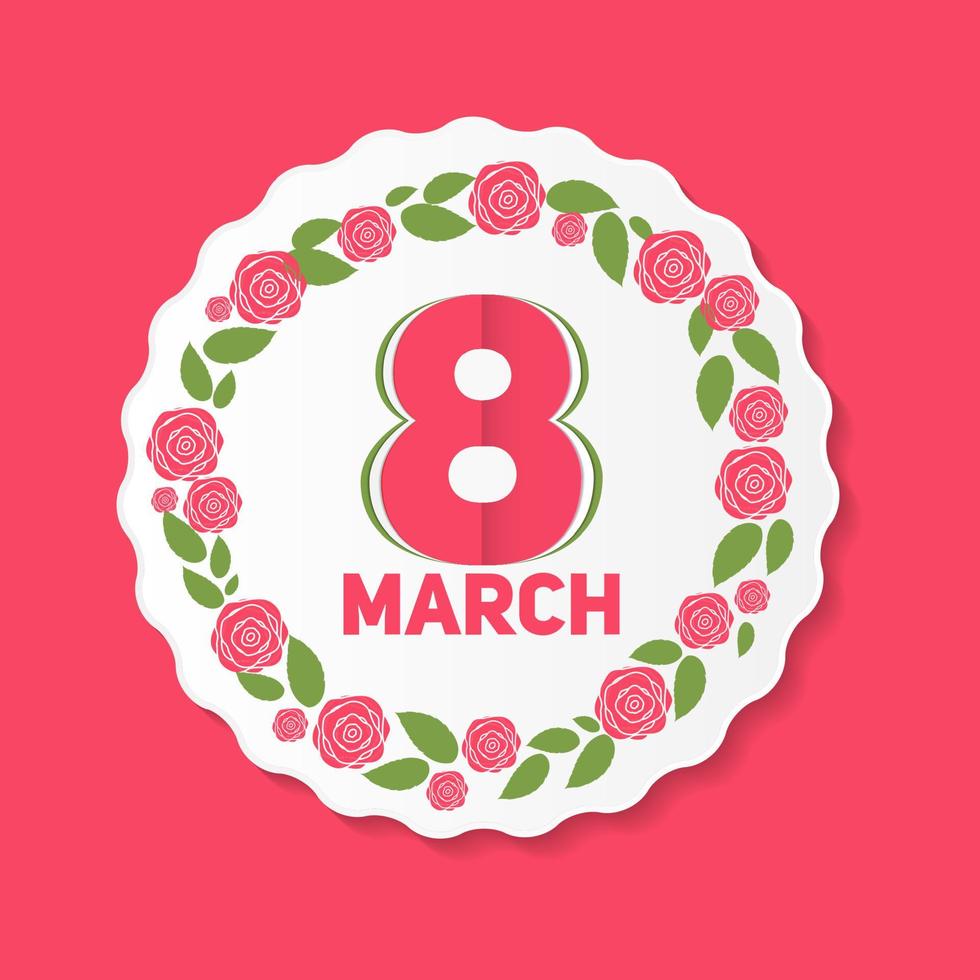 Womens Day Greeting Card 8 March Vector Illustration