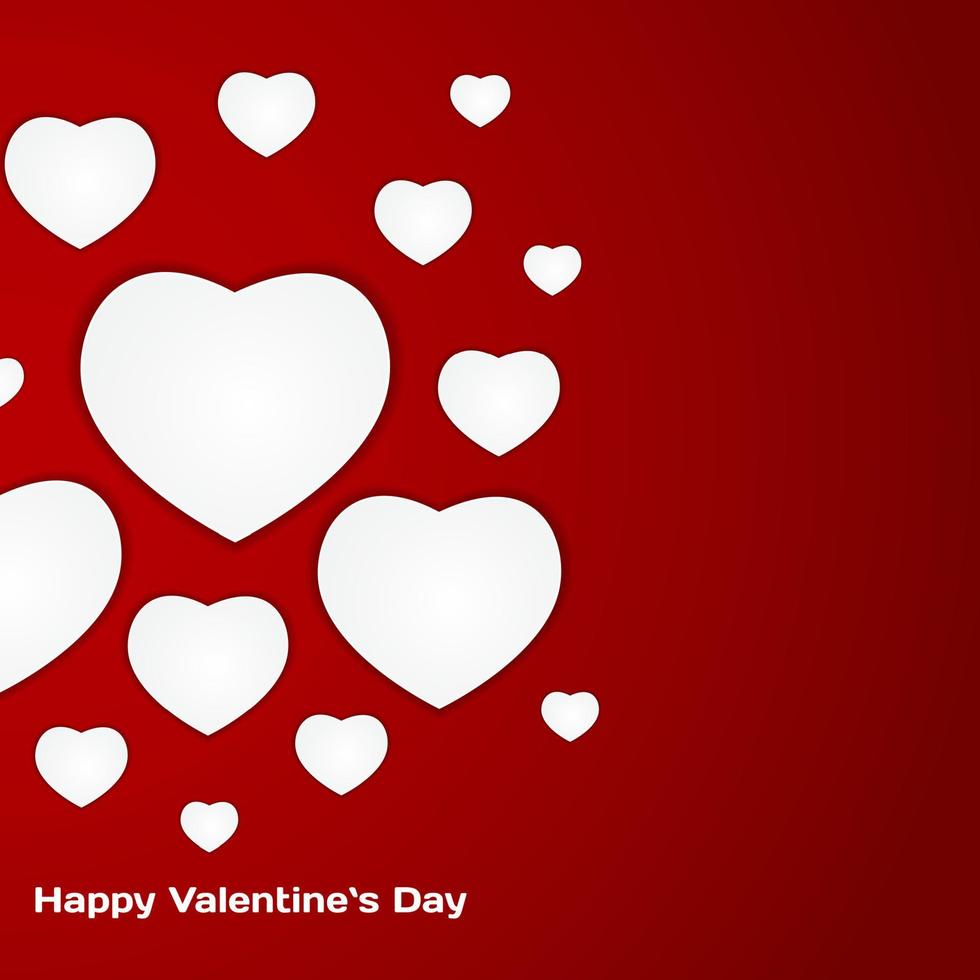 St Valentines Day Greeting Card Vector Illustration