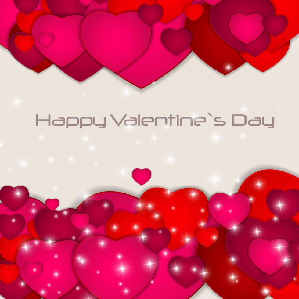 St Valentines Day Greeting Card Vector Illustration