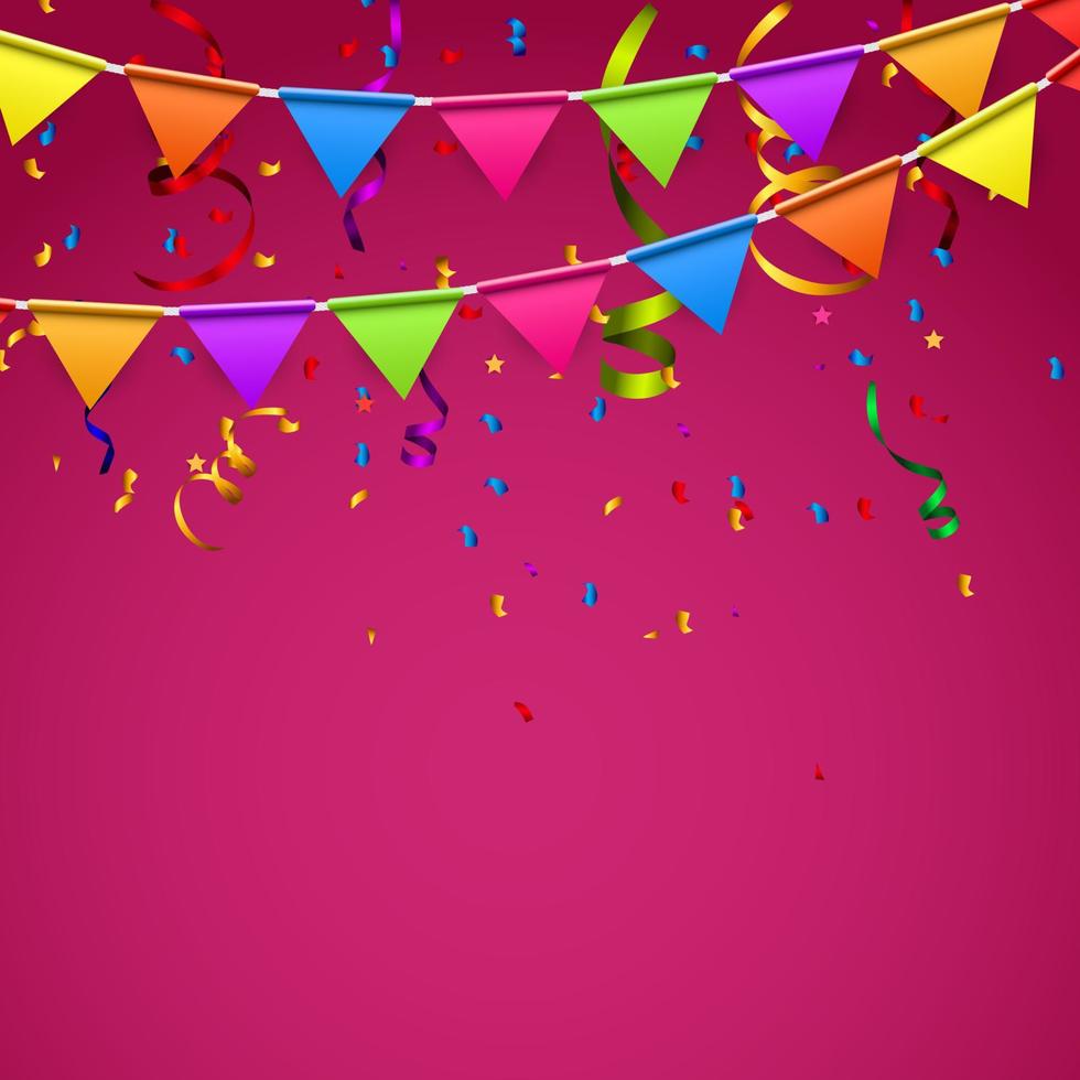 Party Background with Flags Vector Illustration