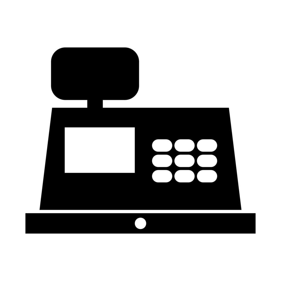 Cash register on white background vector