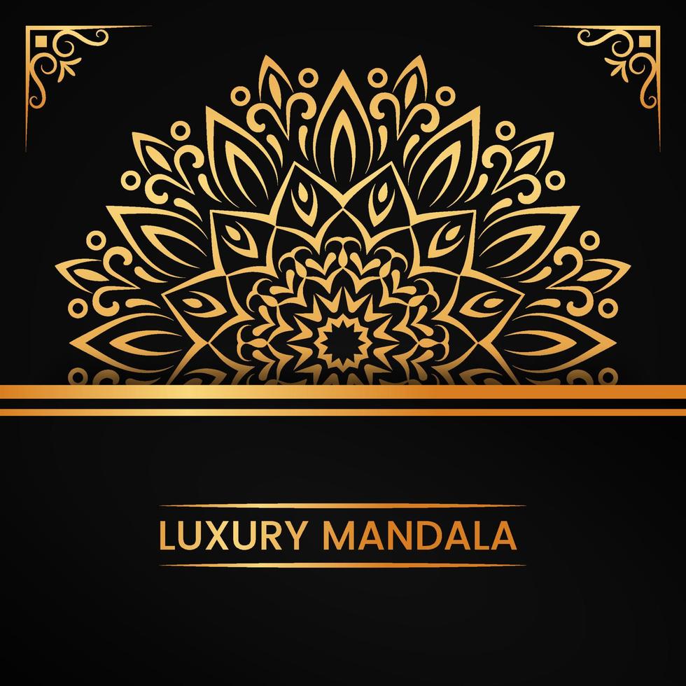 Fondo de mandala de lujo con patrón arabesco dorado, diseño de mandala ornamental estilo árabe islámico oriental, mandala para pancarta, portada, póster, volante, invitación de boda, decoración de yoga vector