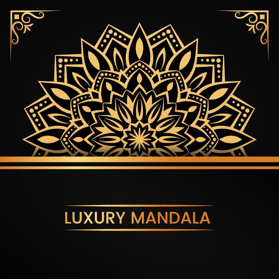 Luxury mandala background with golden arabesque pattern, ornamental mandala design arabic islamic east style, mandala for banner, cover, poster, brochure, flyer, card, yoga decoration vector