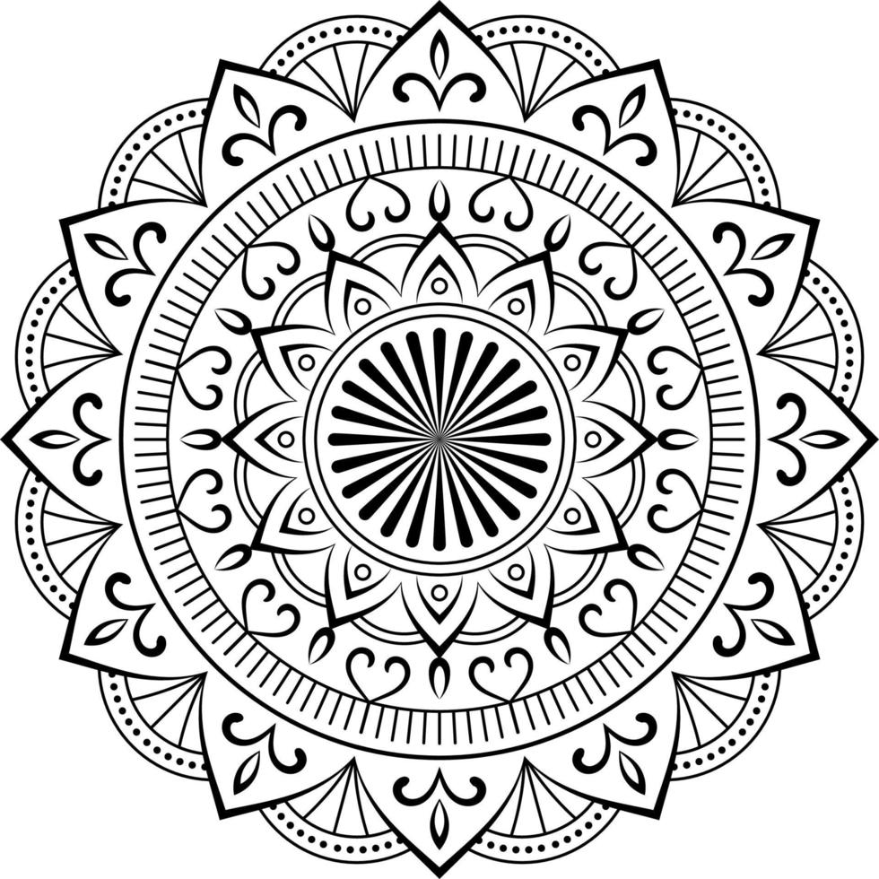 Mandala for coloring book page, Decorative ornament Oriental pattern vector illustration. Henna, Mehndi, tattoo, decoration style.