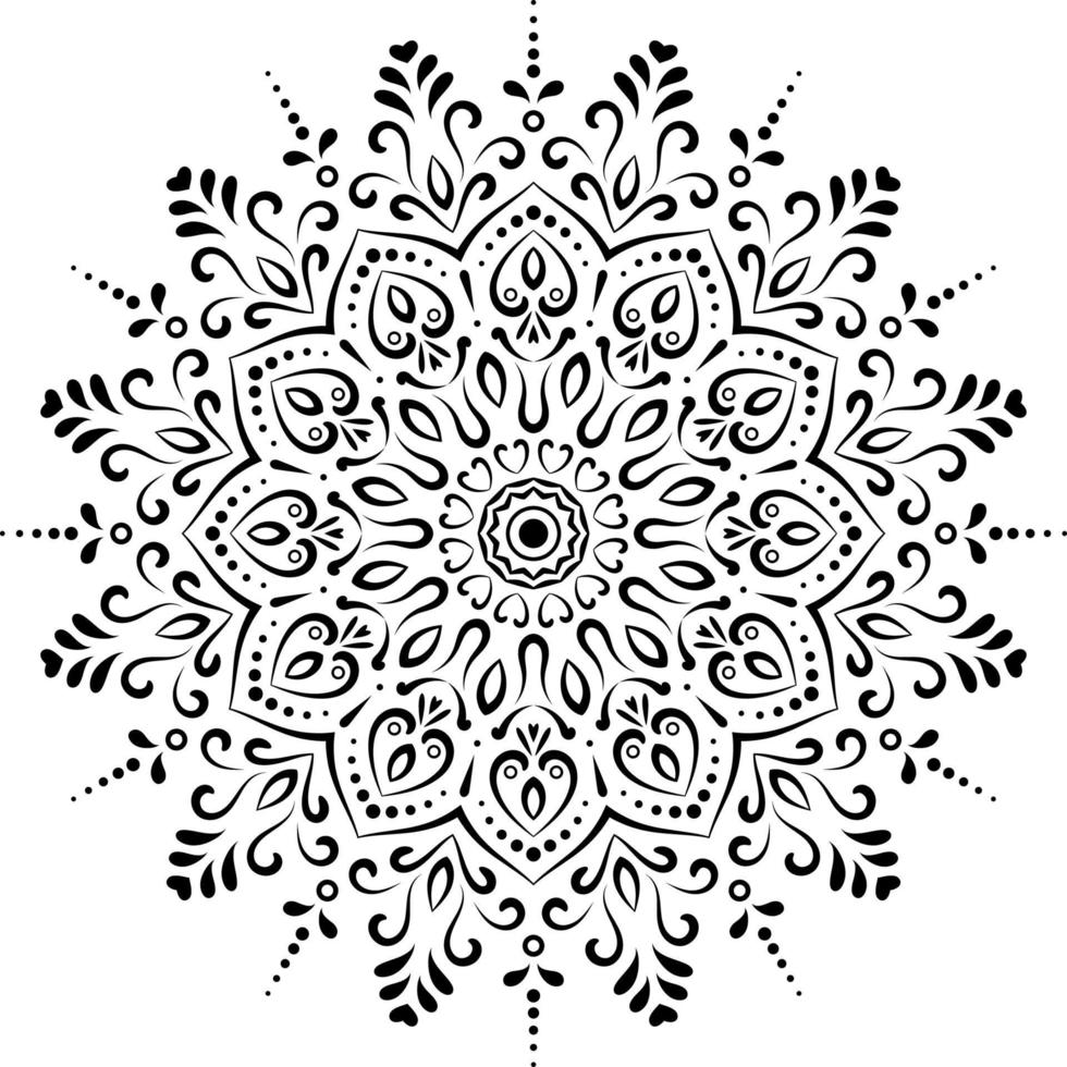 Decorative Mandala Design, Circular pattern design for for print, poster, cover, brochure, flyer, banner, Henna, Mehndi, tattoo, book cover, decoration. Ornament in ethnic oriental style vector