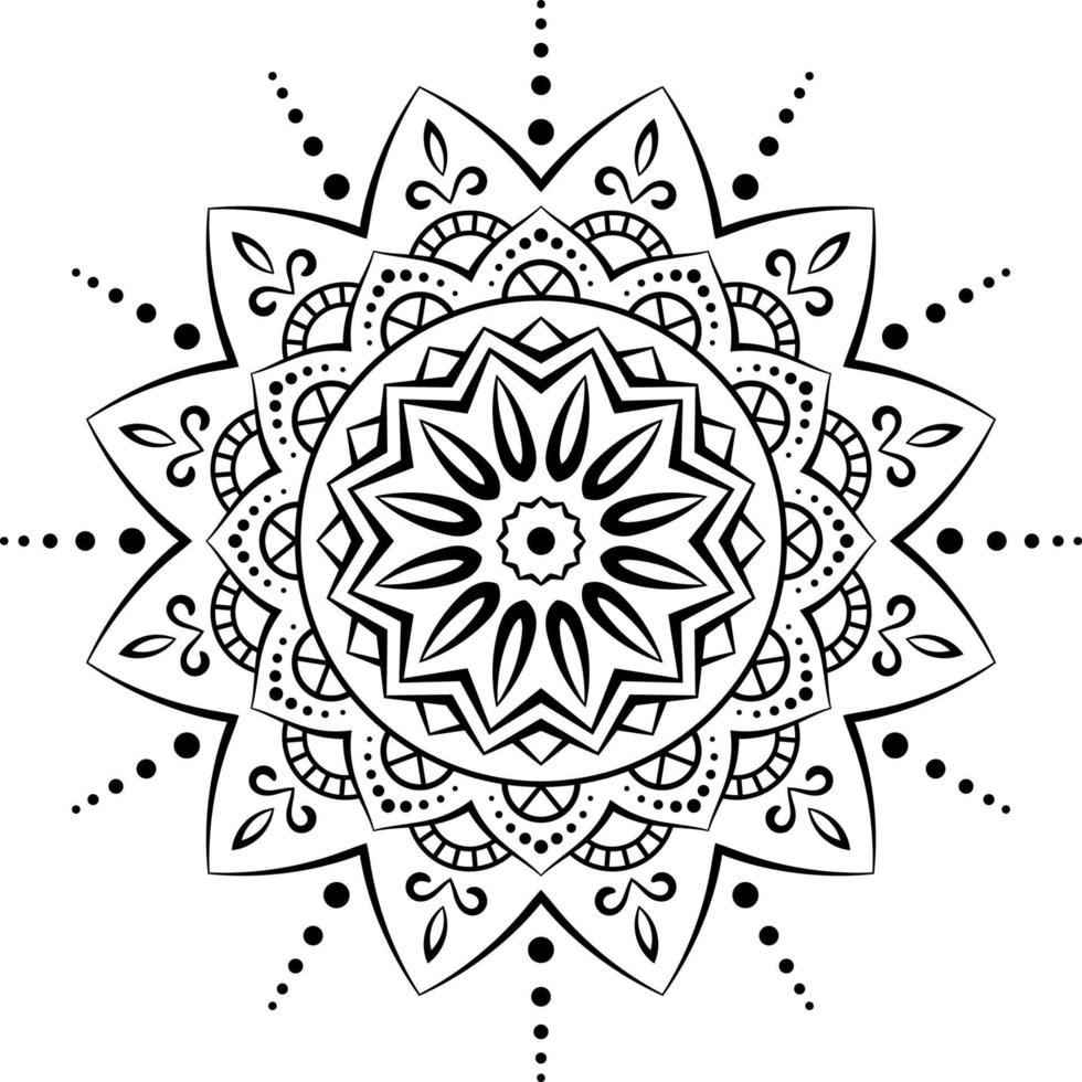 patrón de mandala arabesco, estilo árabe islámico oriental para invitación de boda, portada de libro, impresión, póster, portada, folleto, volante, pancarta, henna, mehndi, tatuaje, decoración. vector