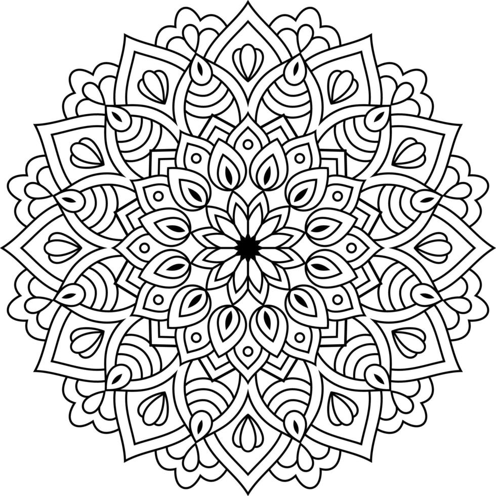 Mandala Coloring book line art vector illustration isolated on white background, Vintage decorative elements, Wallpaper design, interior design, shirt, greeting card, sticker, lace pattern