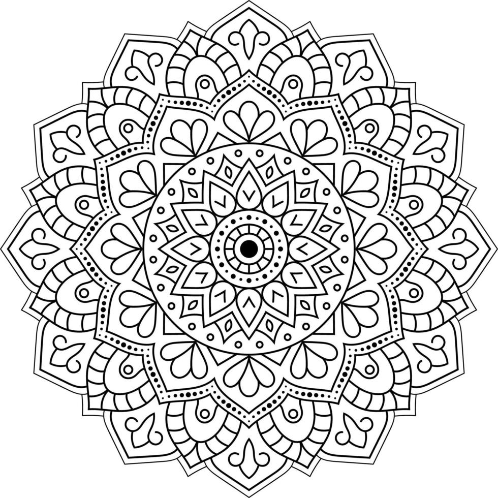 Mandala Coloring page vector illustration isolated on white ...