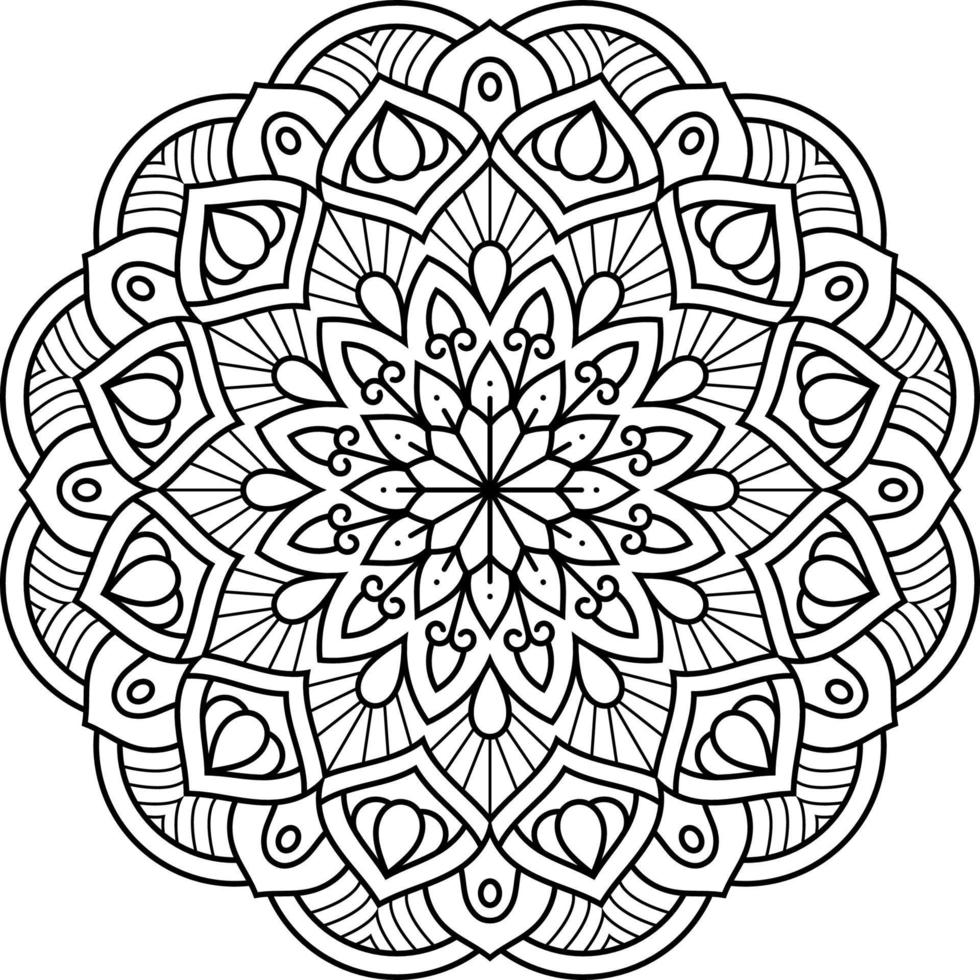 Mandala Coloring page vector illustration, abstract pattern, decoration for interior design, ethnic oriental decorative ornament