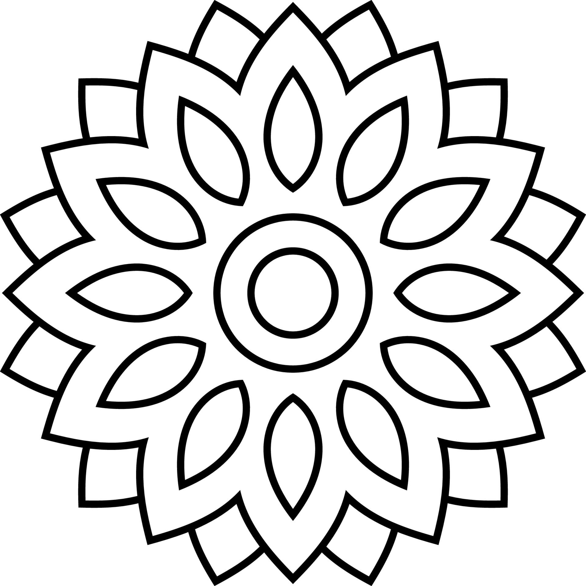 Mandala Simple Mandala Floral En Blanco Y Negro Para Páginas De Libros