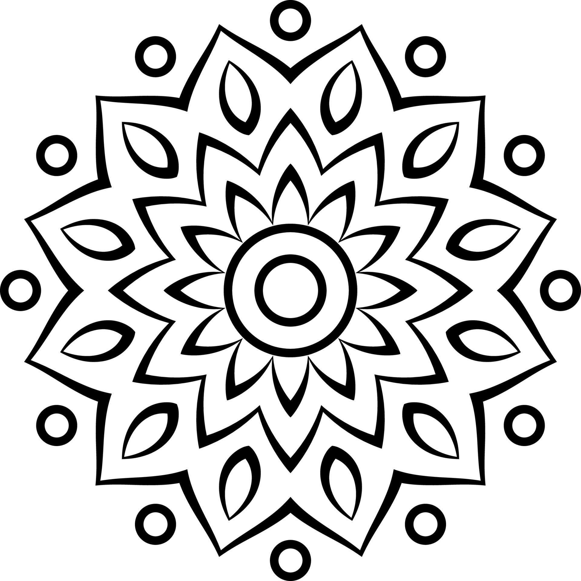 Basic Simple Mandala Shape for Coloring for beginners and ...