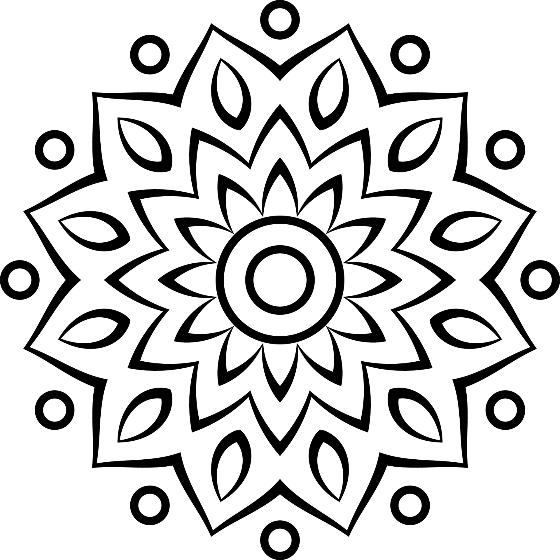 Basic Simple Mandala Shape for Coloring for beginners and children. 4907224  Vector Art at Vecteezy