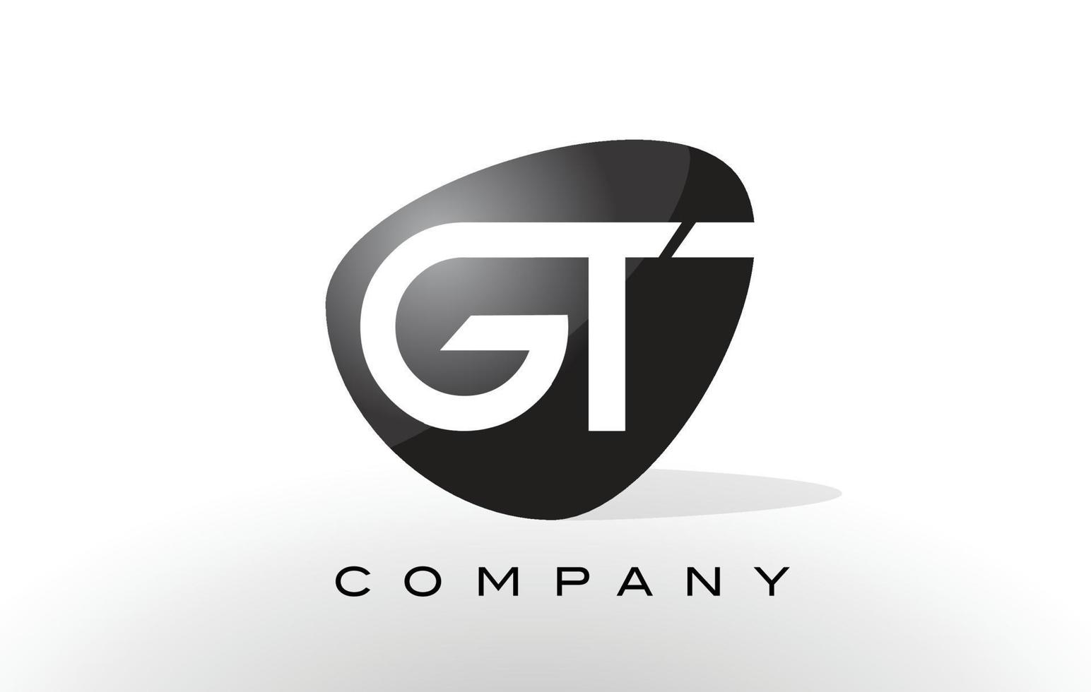 logotipo de gt. vector de diseño de letra.