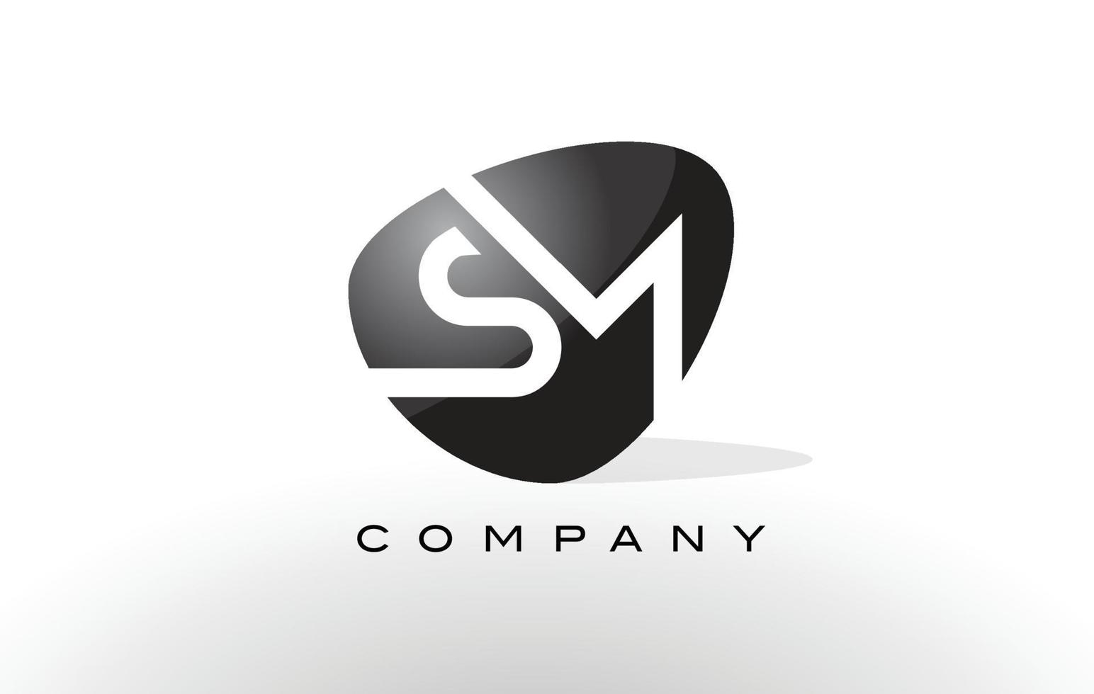 logotipo de sm. vector de diseño de letra.