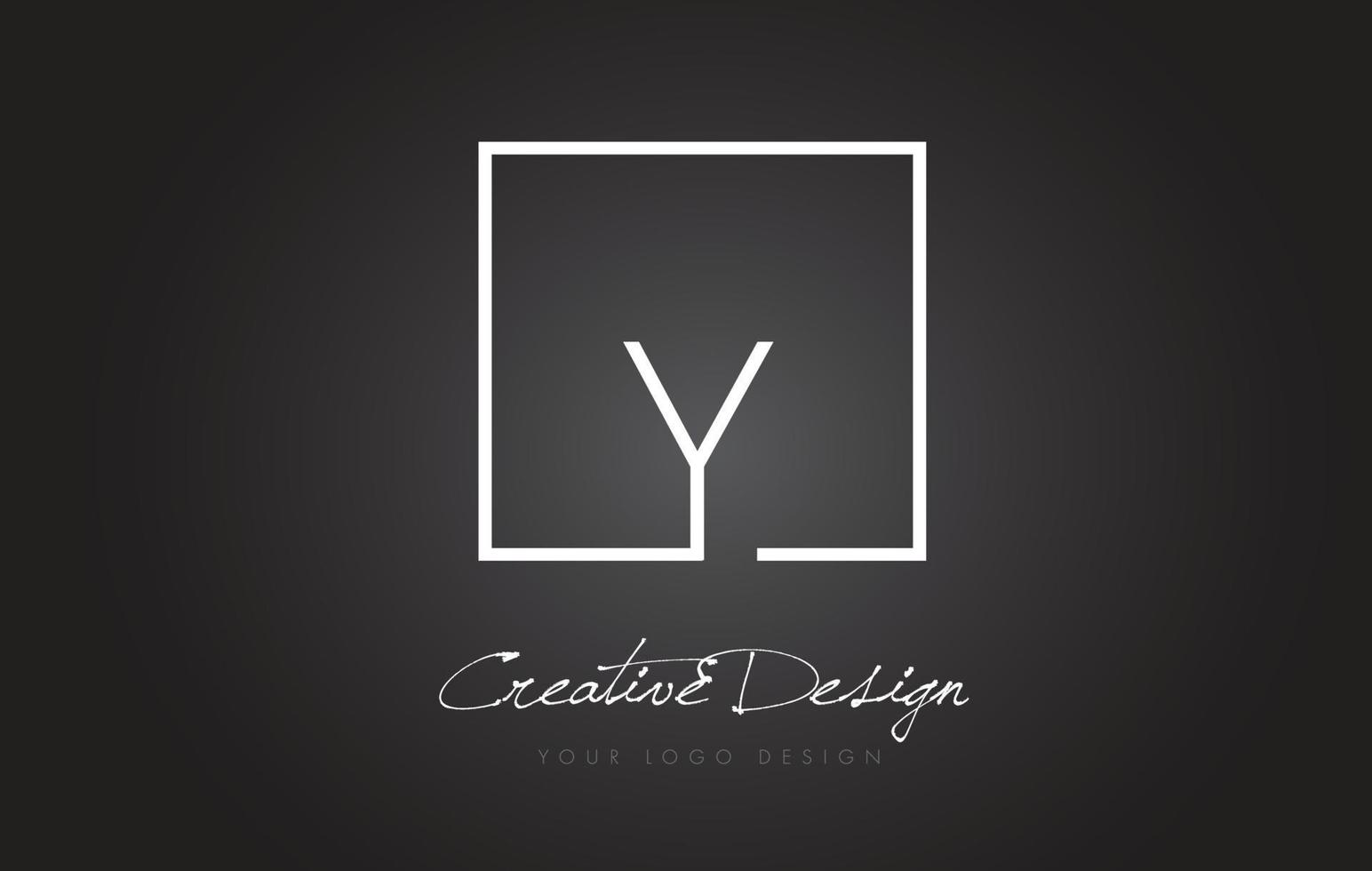 Y Square Frame Letter Logo Design with Black and White Colors. vector