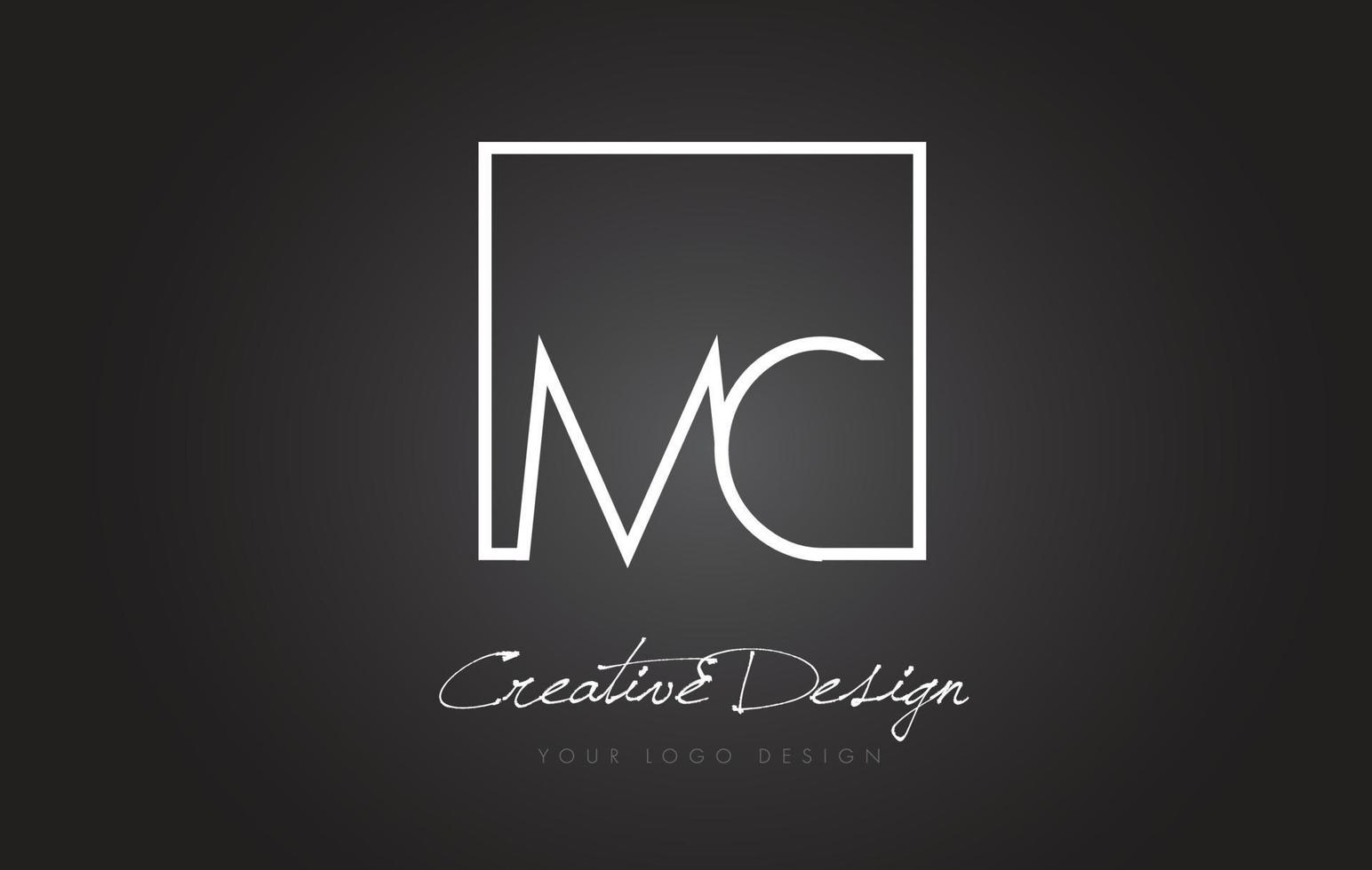 MC Square Frame Letter Logo Design with Black and White Colors. 4907473
